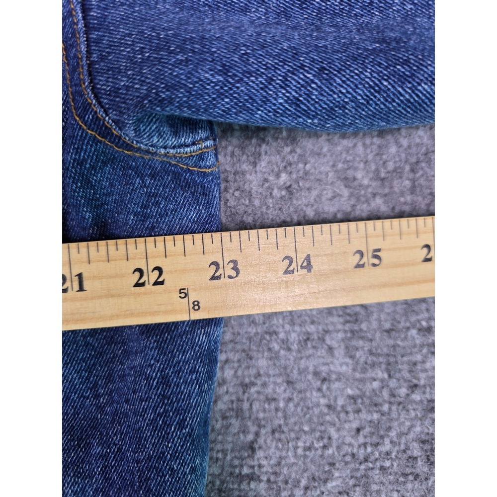 Vintage 90s Southwestern Aztec Denim Jacket Womens M Hooded Blanket Lined Long - Picture 4 of 10